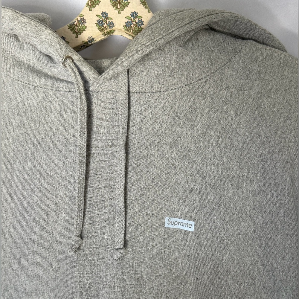 Supreme Small Box Logo Gray Hoodie Classic Pullover Sweatshirt - Picture 3 of 9